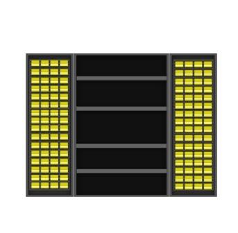Deep Door Bin Shelf Cabinets 144 Bins