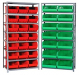 STEEL SHELVING COMPLETE WITH ULTRA BINS